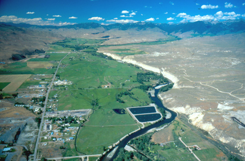 Interactive aerial image showing modern place names