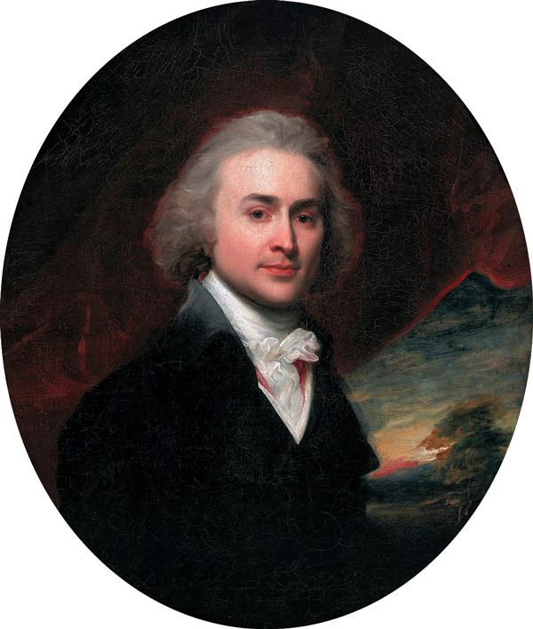 Portrait of a younger John Quincy Adams with long hair