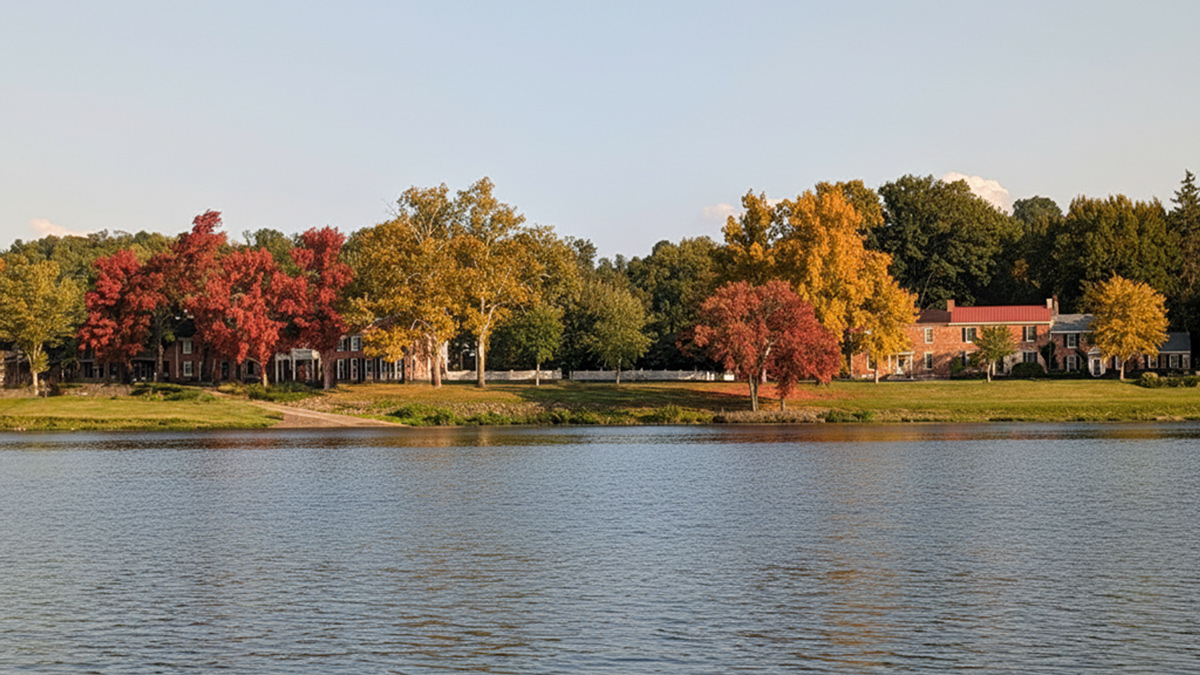 Two stately homes along the Ohio River near Augusta, Kentucky