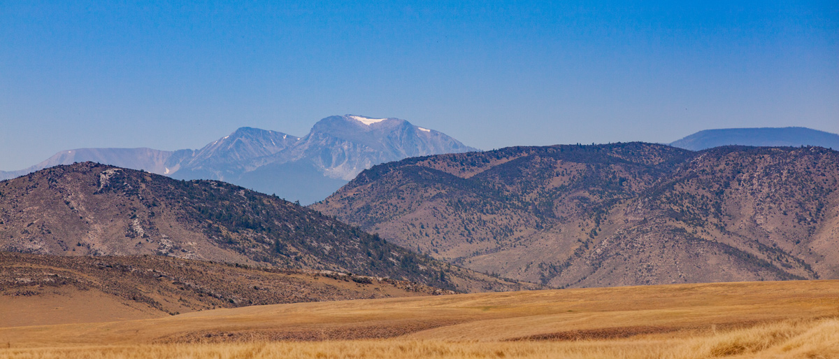 High foothills, and one snow-capped mountain