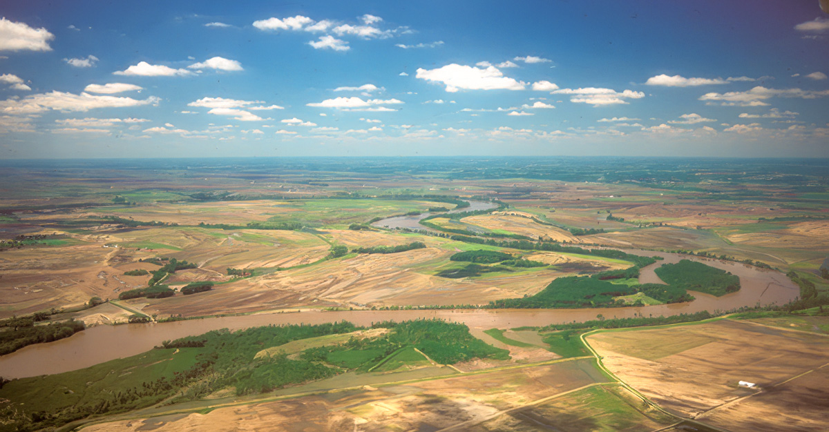 Aerial photo of Malta Bend