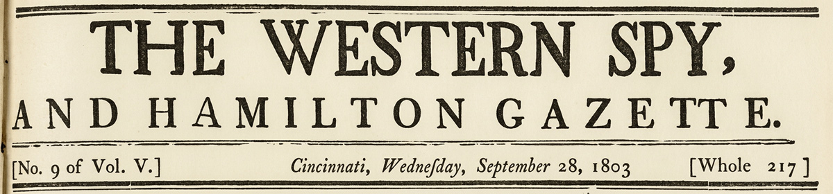 Masthead of The Western Spy, and Hamilton Gazette