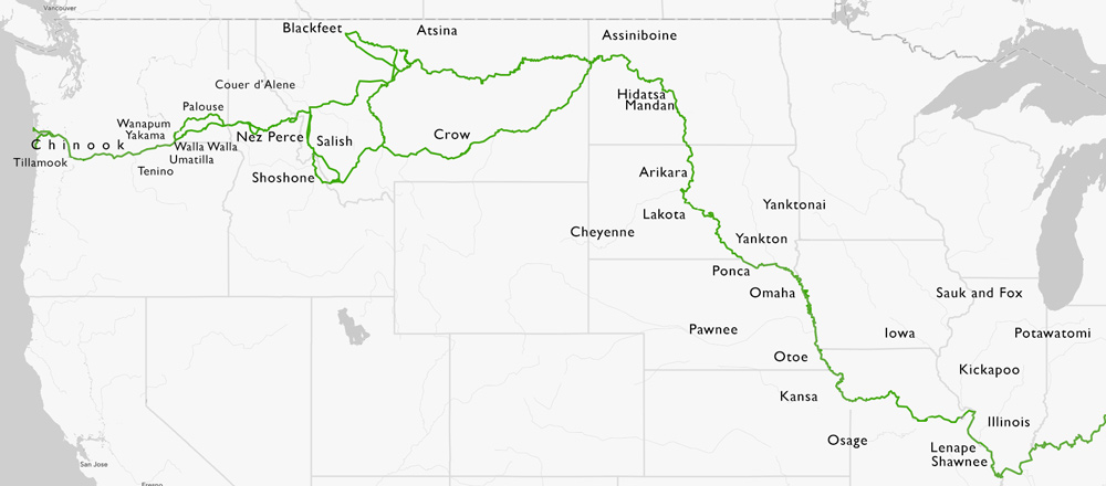 map with text links below
