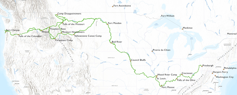 map with text links below